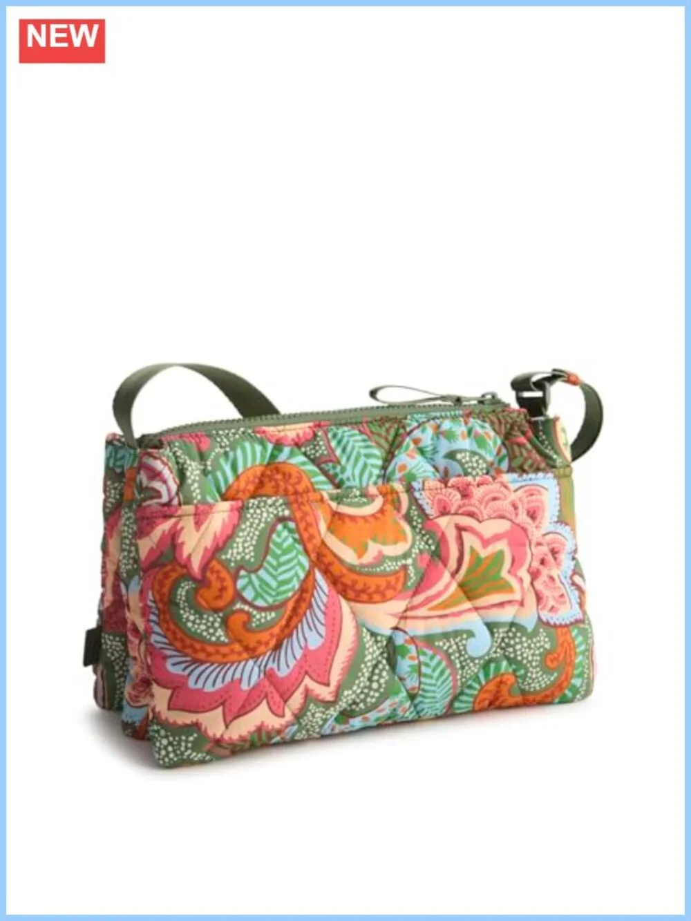 Vera Bradley Featherweight Crossbody Bag Recycled Nylon Zip Closure
